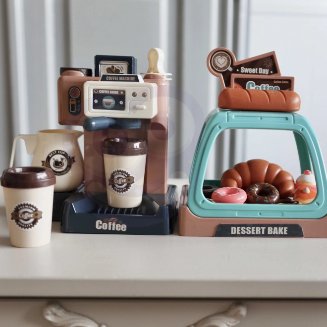 Woopie Spielzeug-Kaffeebar mit Kaffeemaschine und Kuchenvitrine