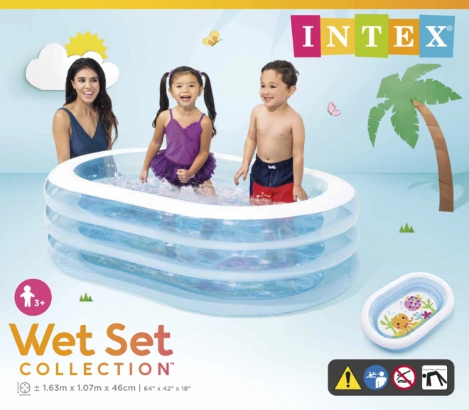 Intex Ovaler Aufblasbarer Pool mit Wasserwelt-Design