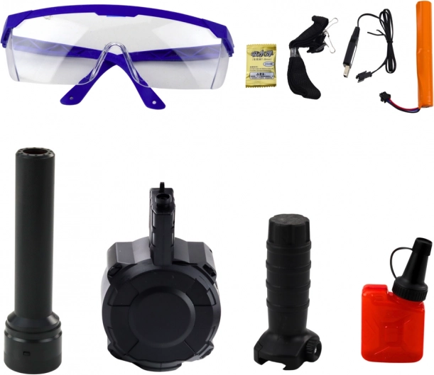 Karabiner für Wasserkugeln mit Zubehör und Schutzbrille