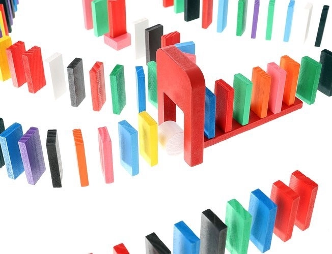 Buntstift-Holzdomino-Set für Kinder