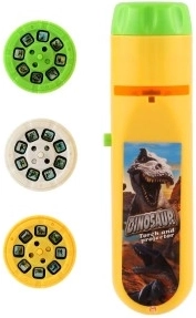 Dinosaurierprojektion an Wand und Decke