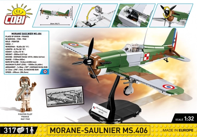 COBI Morane-Saulnier MS.406 Modellflugzeug