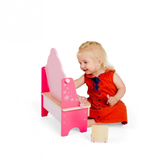 Holztisch Kosmetik-Set für Kinder - Rosa