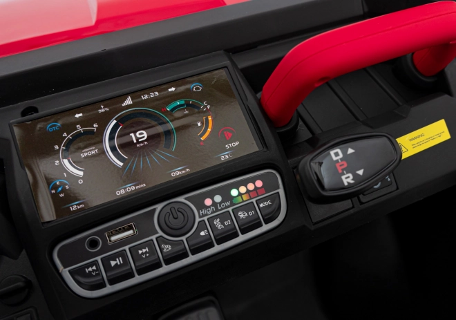Auto Pick-Up Speed 900 pro Kinder rot + Antrieb 4x4 + bewegliche Pumpe + Gepäckraum + Fernbedienung + Schaufel + LED Audio