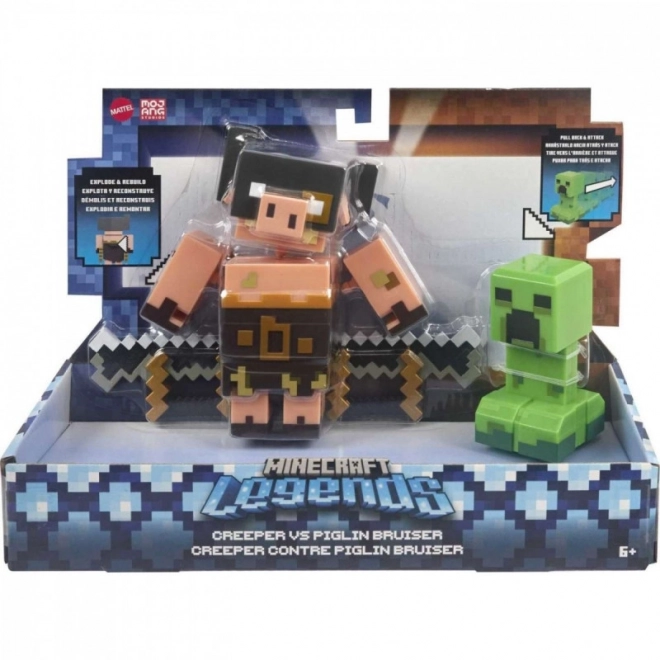 Minecraft Legends Creeper vs Piglin Figurenset