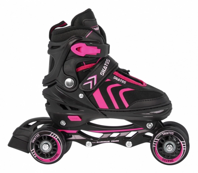 4-in-1 Rollschuhe, Schlittschuhe, Skates Set für Kinder Größe 29-33 Pink