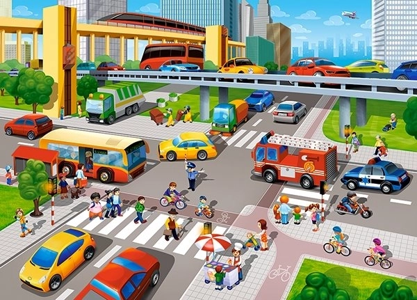 Puzzlespiel City Rush mit 60 Teilen