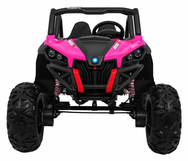 Kinderwagen SuperStar rosa + Antrieb 4x4 + Fernbedienung + Kofferraum + MP3 LED + Türschloss