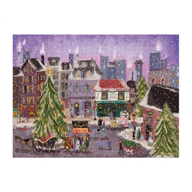 Galison Weihnachts-Puzzle - Weihnachtliche Kulisse mit Stadtmotiv