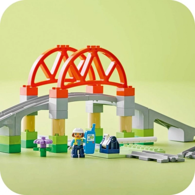 Lego Duplo Brücke und Eisenbahnschienen Erweiterungsset