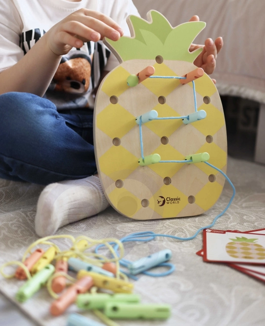 Holzfädelset Ananas mit Stiften