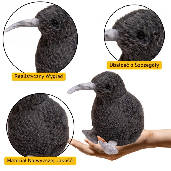 Plüschvogel Kiwi - schwarz 17 cm