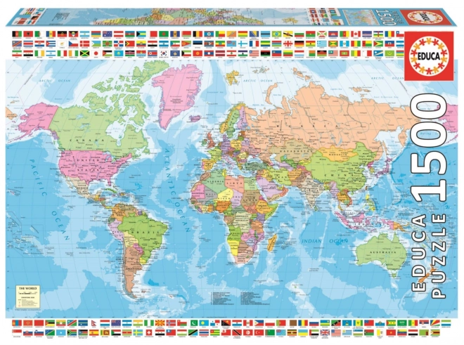 Educa Puzzle Politische Weltkarte 1500 Teile