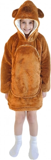 Wärmende Hoodie-Decke mit Kapuze für Kinder Kapybara 3–6 Jahre von Cozy Noxxiez