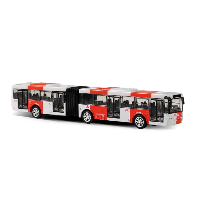 Roter Gelenkbus Metallmodell Prag