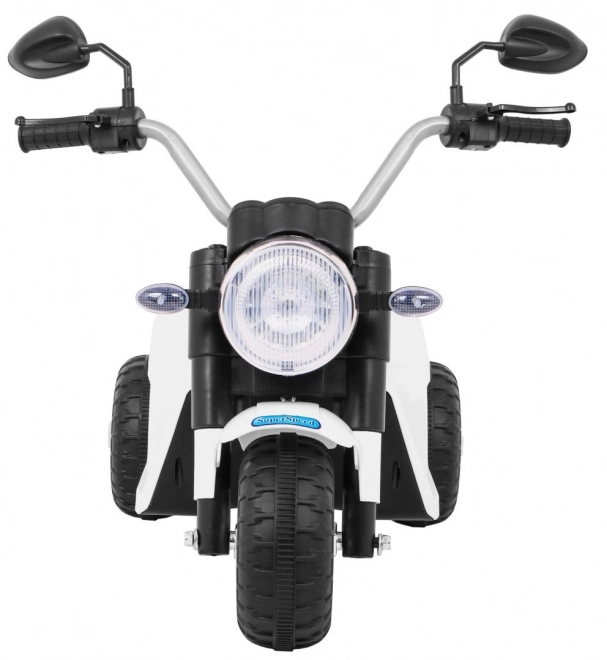 Kinder Elektro-Motorrad MiniBike Weiß mit LED-Lichtern und Sounds