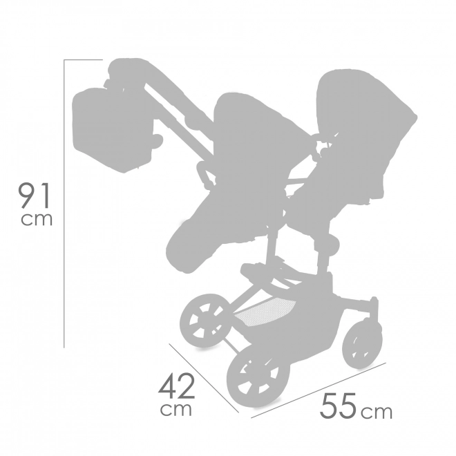 Faltbarer Zwillingspuppenwagen mit Rucksack CITY X - 91 cm