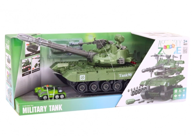 Grüner DIY-Panzer für Kinder mit zerlegbaren Teilen und Geräuschen