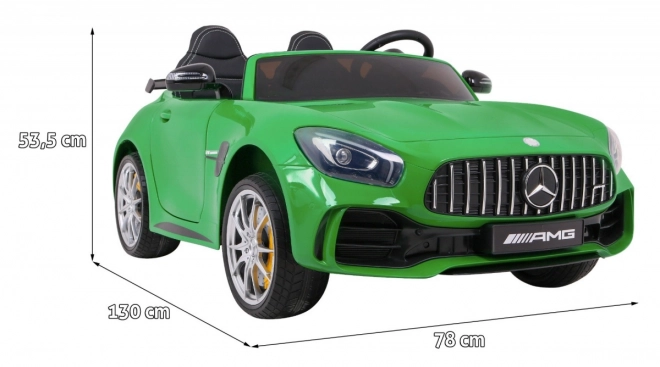 Mercedes-Benz GT R pro Kinder lackiert grün + 4x4 + Lüftungsöffnung + Fernbedienung + EVA + MP3 LED
