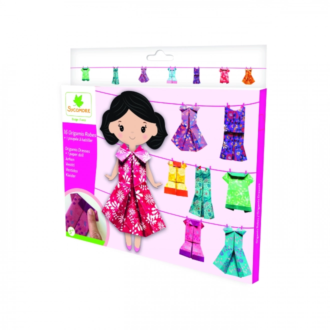 Origami Papier-Anziehpuppen Mode Set