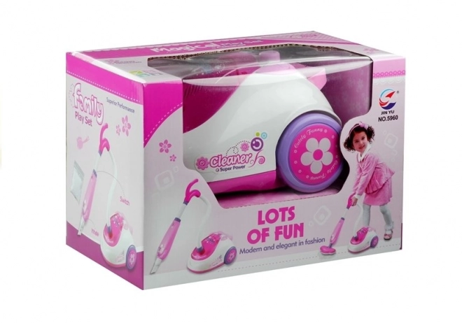 Spielzeug Staubsauger Set für Kinder mit zwei Aufsätzen Rosa