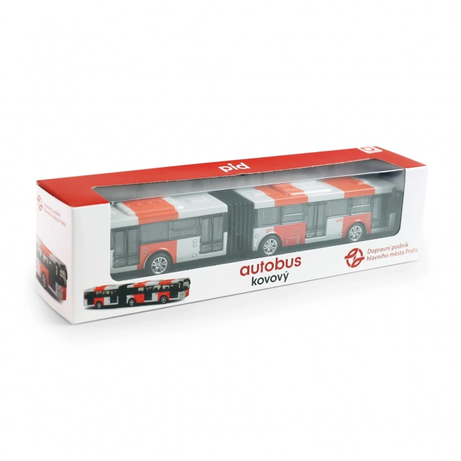 Roter Gelenkbus Metallmodell Prag