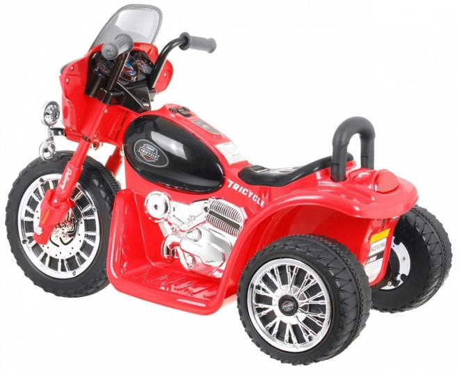 Kinder Elektro-Motorrad Chopper Rot mit 3 Rädern, Sound und LED-Licht