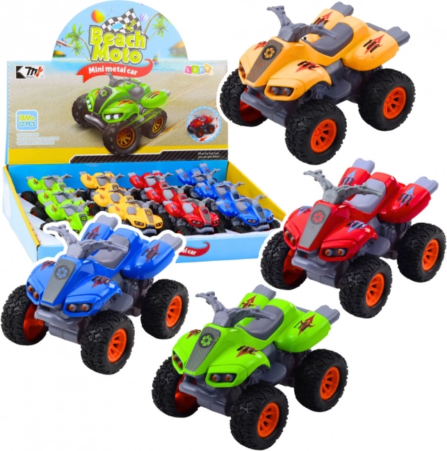 Quad mit Antrieb, Gummiräder und Metallkarosserie