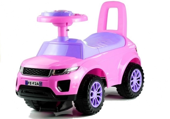 Rutschauto für Mädchen mit Spiel und Licht in Rosa