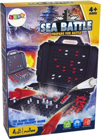 Attraktive SEA BATTLE-Verpackung für 2 Spieler ab 4 Jahren