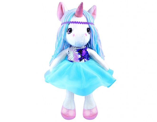 Blauer Einhorn-Puppe 35 cm