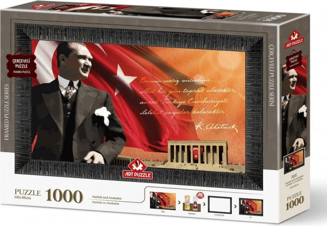 ART PUZZLE Puzzle mit Rahmen und Kleber 3in1 1000 Teile – Atatürk und Anitkabir