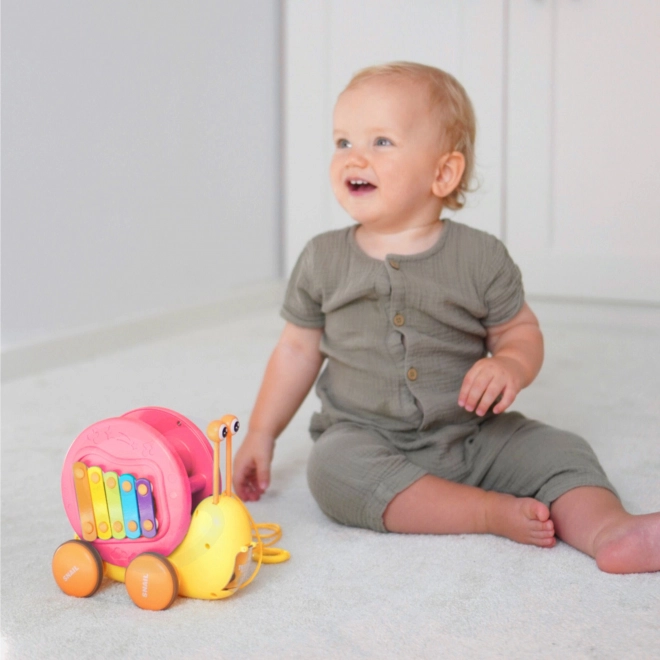 Multifunktionales WOOPIE Spielzeug Schnecke mit Xylophon und Autoabschuss