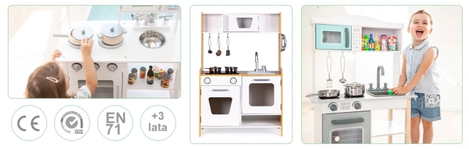 Holzkinderküche mit Multimedia-Brennern ECOTOYS