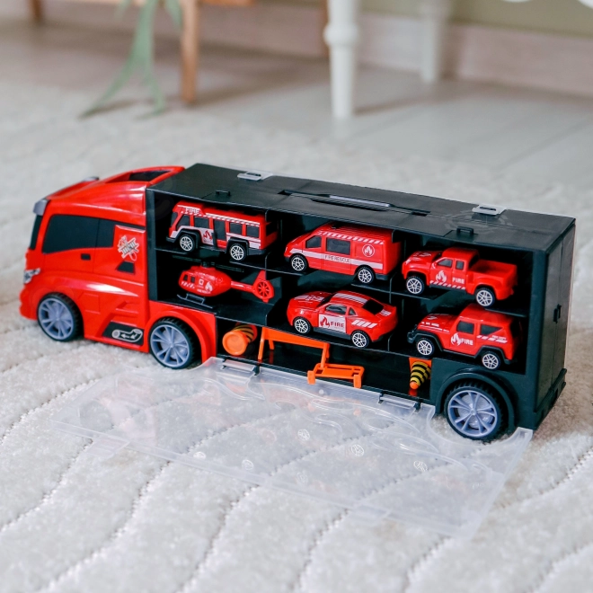 Woopie Feuerwehrauto Transporter 3-in-1 Set Rot