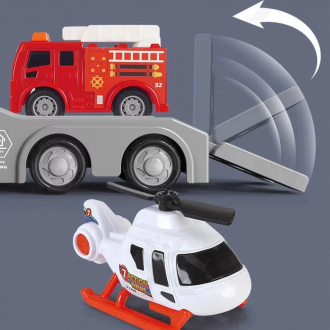 Rotes Feuerwehrfahrzeug CITY TRUCK mit Licht- und Soundeffekten