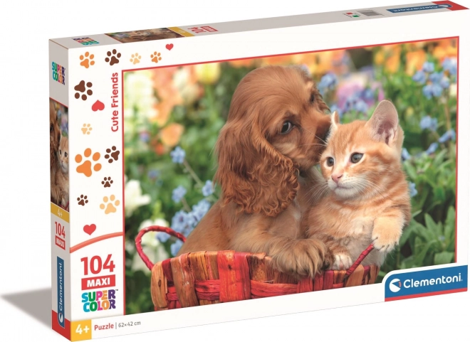 Puzzle Maxi 104 Teile Niedliche Freunde