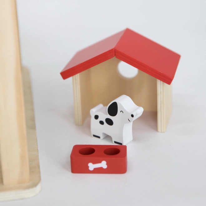 Großes Viga Puppenhaus mit Puppen und Zubehör