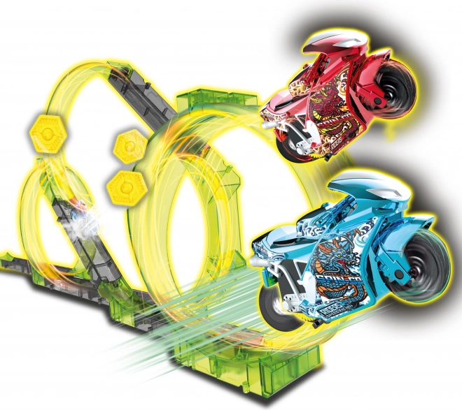 Spin and Build Deluxe Strecke mit zwei Motorrädern