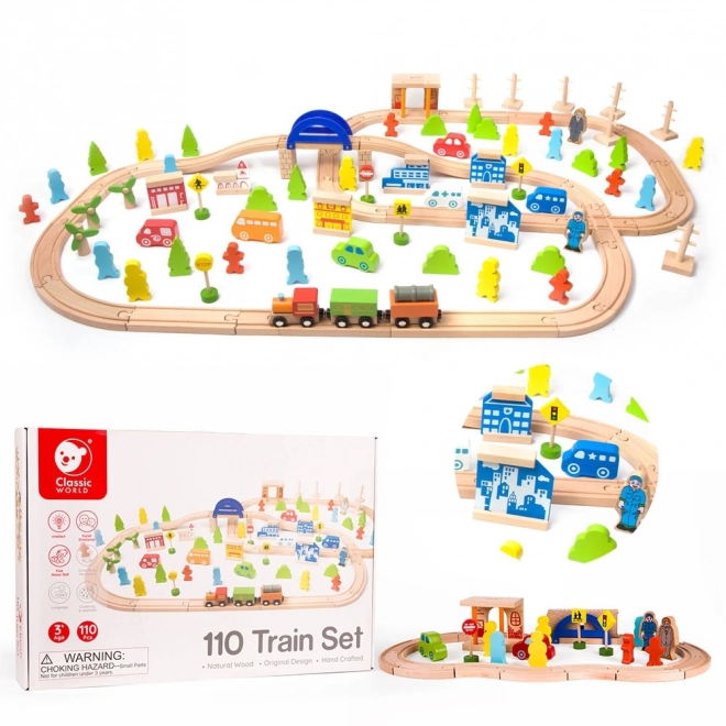 Holzeisenbahn Spielset 110 Teile