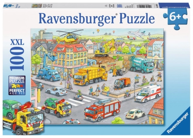 Puzzle Autos in der Stadt XXL 100 Teile