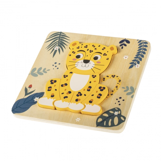 Kleines Holzpuzzle, Leopard