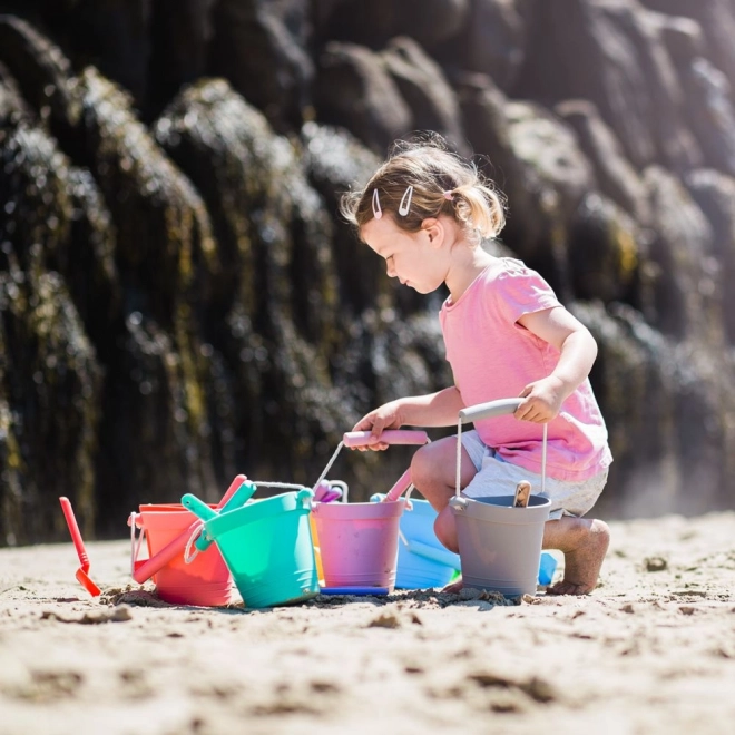 Bigjigs Spielzeug Silikon Sandspiel Eimer Grau