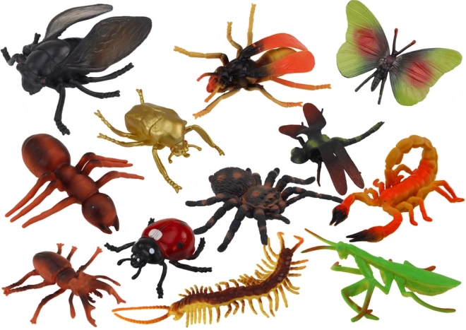 Satz von 12 Insektenfiguren Biedronka Spinne Fliege