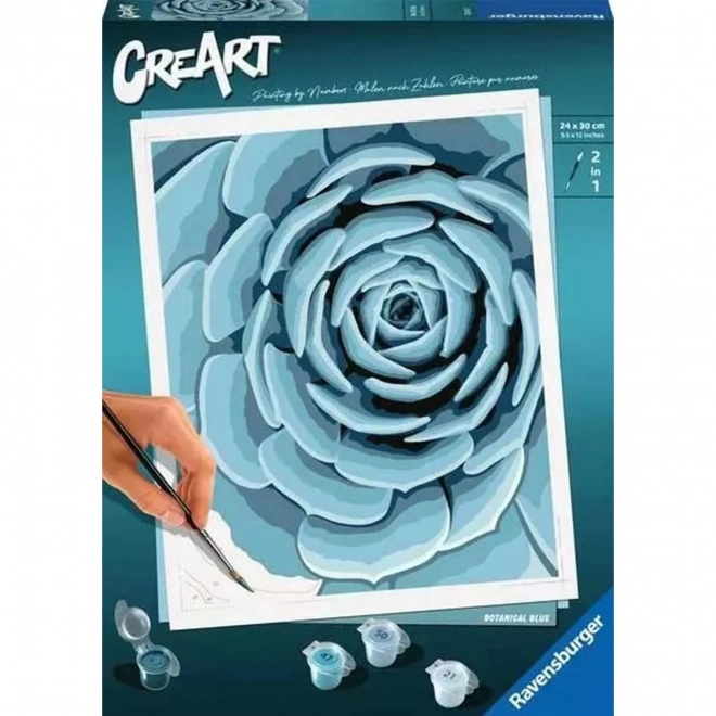 CreArt Botanisches Blau Malen nach Zahlen Set