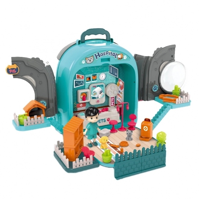 Woopie Tierarzt Rucksack mit Haus und Hund 3in1