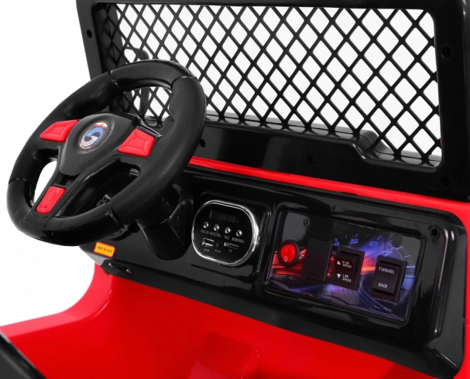 GELÄNDE BATTERIEFACH RAPTOR DRIFTER FÜR KINDER ROT + FERNBEDIENUNG + LANGSAMER START + EVA + GERÄUSCHE LICHTER