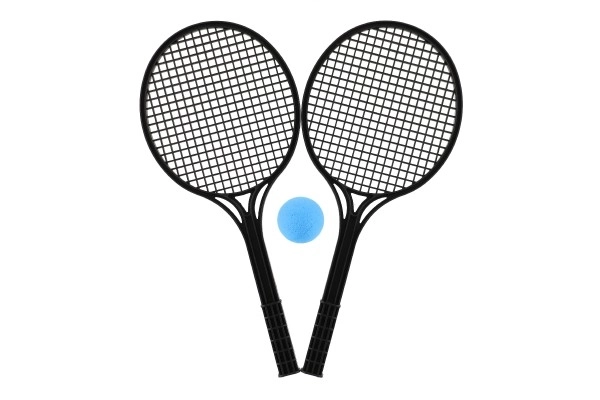 Schwarze Soft-Tennis-Schläger mit Ball