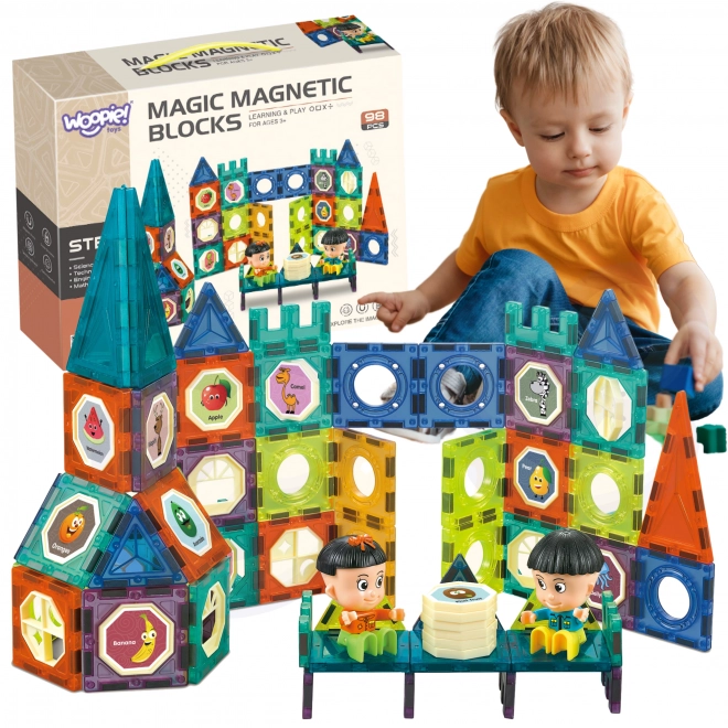 Woopie magnetische Bausteine Schloss 98 Stk