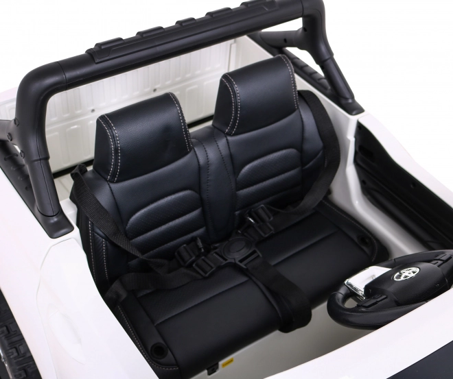 Toyota Hilux Batterie für Kinder Weiß + Antrieb 4x4 + Fernbedienung + 2 Gepäckträger + Radio MP3 + LED-Leuchte